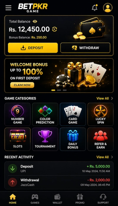 BETPKR Game Dashboard image