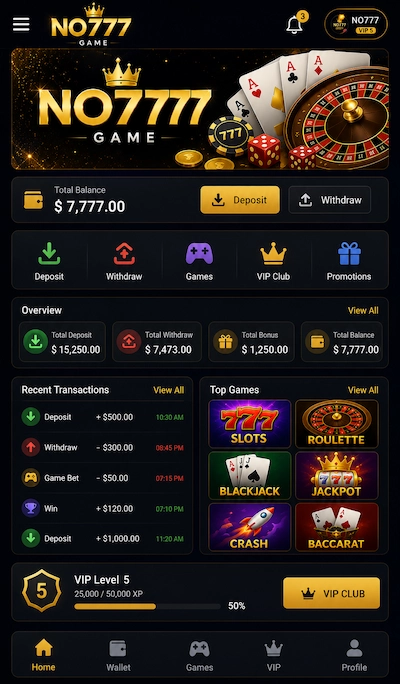 NO777 Game Dashboard image