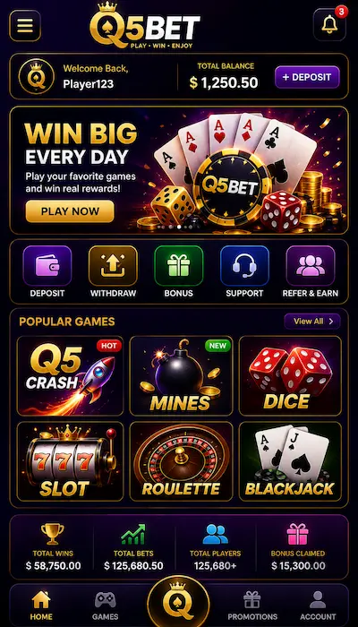 Q5BET Game Dashboard image