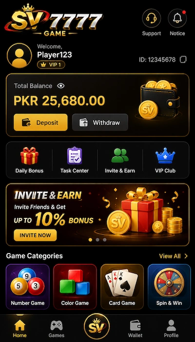 SV777 Game Download Dashboard image