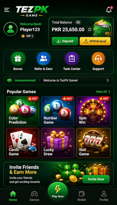 TezPK Game Dashboard image